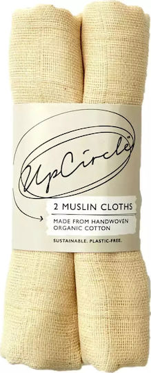 UpCircle Muslin Cloths Made from Handwoven Organic Cotton Wiederverwendbare Tücher Make-up Entferner Gesicht 2Stück
