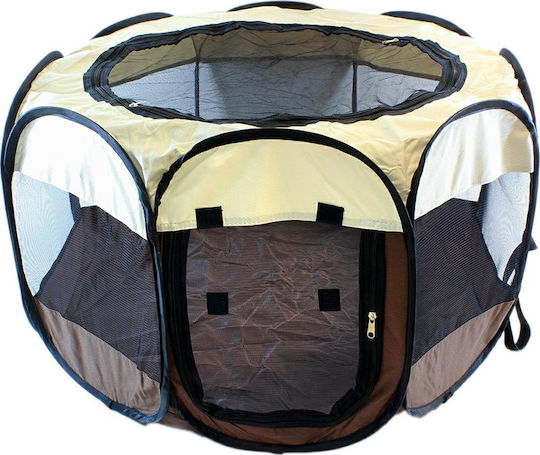 AG379A Extensibil Parc pentru Câini Parc pentru animale de companie cu sac de transport 74x43cm maro din Material Textil 74 x 43cm