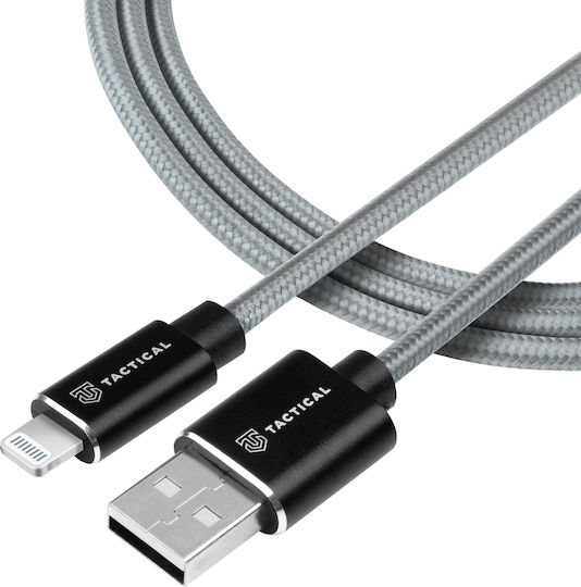 Tactical Fast Rope Aramid Плетена USB-A към Lightning кабел Сив 1м (57983104172)