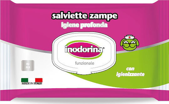 Inodorina Functional 40 Dog and Cat Wipes for Foot Cleansing