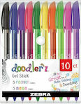 Pelikan Doodlerz Neon Stift Gel mit Mehrfarbig Tinte 10Stück