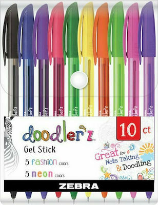 Pelikan Στυλό Gel με Πολύχρωμο Mελάνι 10τμχ Doodlerz Neon