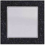 Mutlusan Elitra Plus Corian Recessed Electrical Lighting Wall Switch with Frame Basic Black