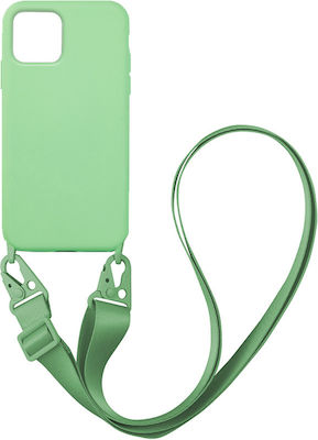 Sonique Carryhang Liquid Strap Back Cover Σιλικόνης με Λουράκι Ανοιχτό Πράσινο (iPhone 11)