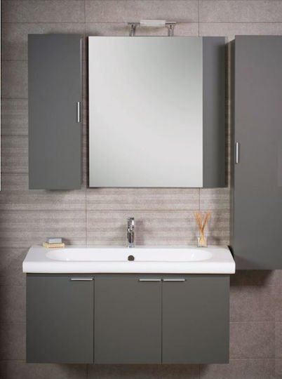 Adamidis Velvet Master 103 Шкаф със Мивка Д99.5xШ43xВ48см Сиво/бяло