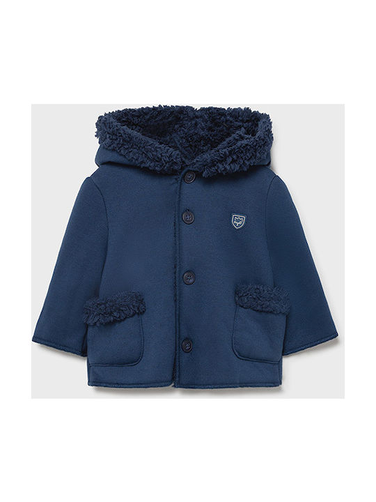 Mayoral Kids Casual Jacket short Double Sided with Lining & Protection Hood Navy Blue