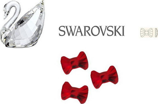Swarovski Bow 3pcs Strass for Nails in Red Color 3pcs