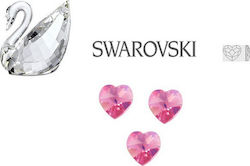 Swarovski Сърце Щраус за Нокти в Фуксия Цвят 3бр