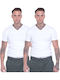 Ανδρικές Φανέλες Κοντομάνικες σε Λευκό Χρώμα 2Pack