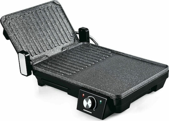 Heinner Tischplatte Elektrogrill Glatte und Geriffelte Platte 2000W mit einstellbarem Thermostat 40.5cmx25cmcm