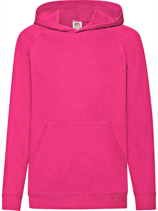 Fruit of the Loom Fleece Hanorac Copii cu Glugă și Buzunare Fuchsia