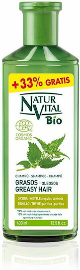 Natur Vital Bio Shampoo Greasy Hair Sampon de par pentru Toate Tipurile de Păr 400ml