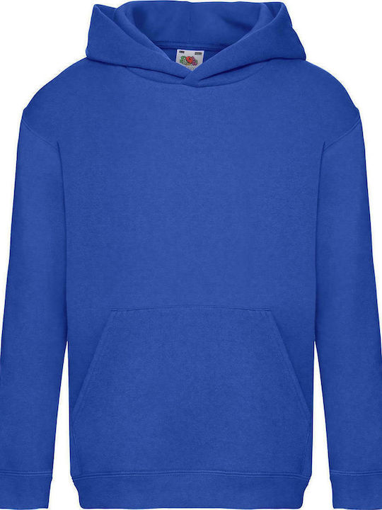 Fruit of the Loom Kinder-Sweatshirt mit Kapuze und Taschen Blau