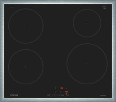 Pitsos Autonomous Cooktop with Induction Burners and Locking Function 58.3x51.3cm