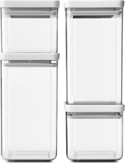 Brabantia Set 4Stück Gläser Allgemeine Verwendung mit luftdichtem Deckel Kunststoff Transparent Brabantia Set 4Stück Gläser Allgemeine Verwendung mit luftdichtem Deckel Kunststoff Transparent