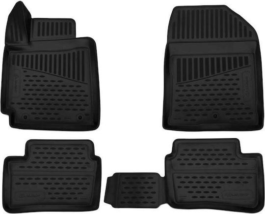 Novline Set of Front and Rear Mats 4pcs for Kia Picanto 2017+ Black