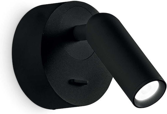 Ideal Lux Bean Round Ap Classic Lamp Wall with Integrated LED and Warm White Light Black 7x8.5x7cm