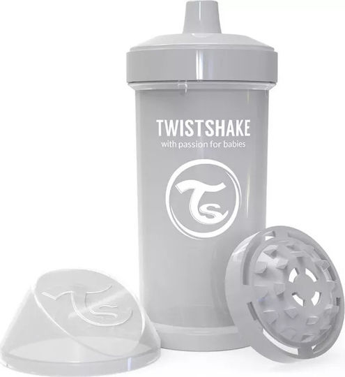 Twistshake Εκπαιδευτικό Μπιμπερό Kid Cup 18m+ Pastel Grey 360ml