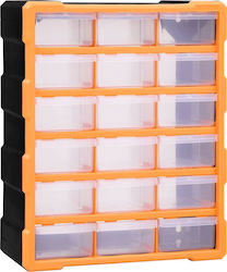 vidaXL Plastic Tool Box with 18 Drawers P38xB16...