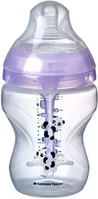 Tommee Tippee Plastikflasche Advanced Anti-Colic Gegen Koliken mit Silikonsauger für 0+, 0+ m, Monate Purple Panda 260ml 1Stück