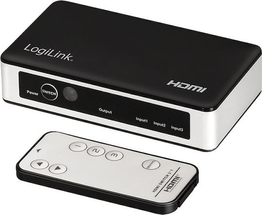 LogiLink 3x1-Port 4K 60Hz HDMI Switch HD0044