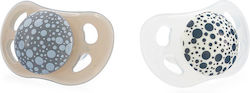 Twistshake Pastel Orthodontic Pacifiers Silicone Grey & White for 0-6 months 2pcs
