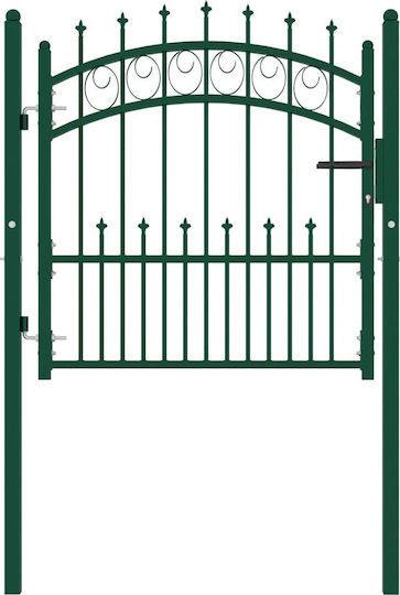 vidaXL Poartă de Gard din Metal cu Garduri în Culoarea Verde 1.0x1.0m