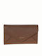 Large Leather Women's Wallet Classic with RFID Taupe
