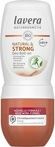 Lavera Natural & Strong Deo Φυσικό Αποσμητικό 48h σε Roll-On Χωρίς Αλουμίνιο 50ml
