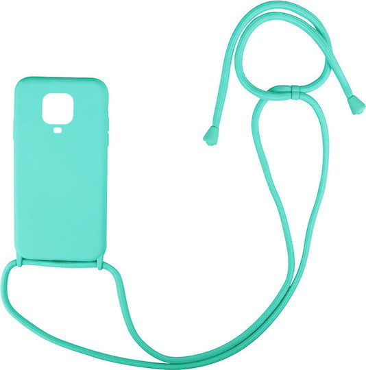 Sonique Carryhang Back Cover Σιλικόνης 0.5mm με Λουράκι Τιρκουάζ (Redmi Note 9S / 9 Pro / 9 Pro Max)