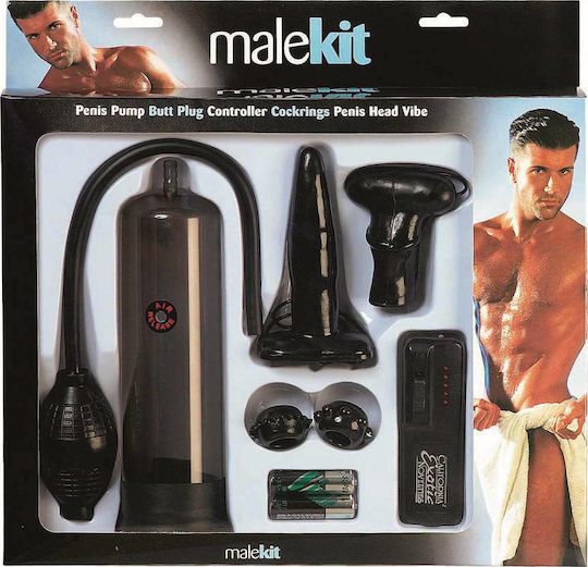 Seven Creations Male Mens Kit Multiple Sensation Пенис помпа с вибрация Черен