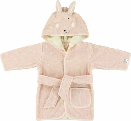 Trixie Kids Hooded Bathrobe Mrs Rabbit Pink