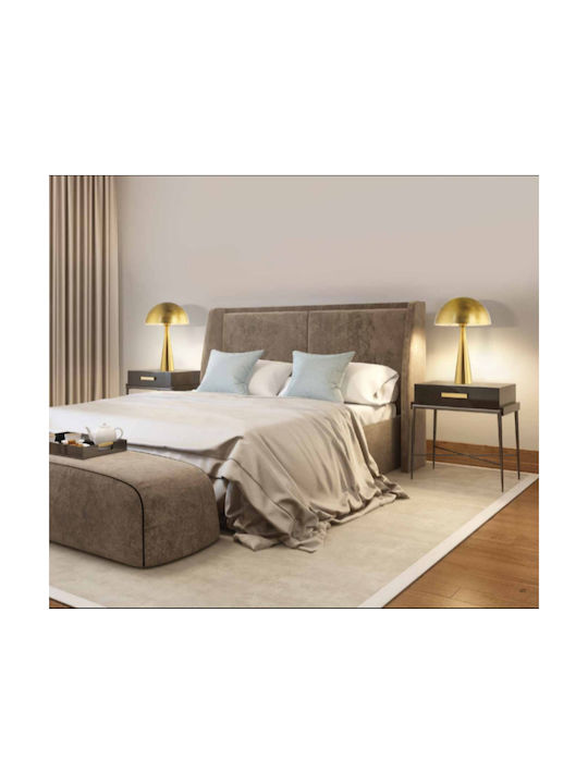 Zambelis Lights Metal Table Lamp for Socket E27 with Gold Shade and Base