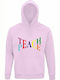 Unisex-Kapuzenpulli, Bio "Teach Peace", cremig rosa