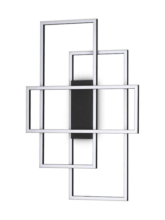 Ideal Lux Frame Μοντέρνα Μεταλλική Πλαφονιέρα Οροφής με Ενσωματωμένο LED σε Μαύρο χρώμα 41cm