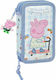 Safta Peppa Pig Pencil Case Full 28pcs with 2 Compartments Light Blue