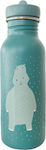 Trixie Kids Stainless Steel Water Bottle Mr Hippo Green 500ml