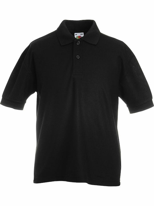 Fruit of the Loom Kids' Polo Short Sleeve Black