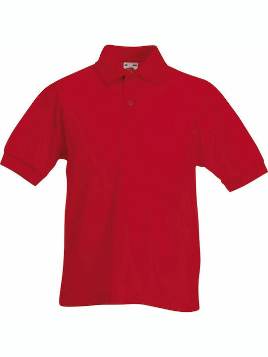 Fruit of the Loom Kids' Polo Short Sleeve Red