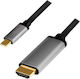 LogiLink HDMI 2.0 Premium High Speed 4K 60Hz HDR Cable HDMI Male - USB-C Male Length 1.8m Black