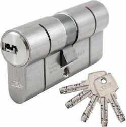 Abus Lock Cylinder Security D6s 70mm (30-40) with 5 Keys Silver