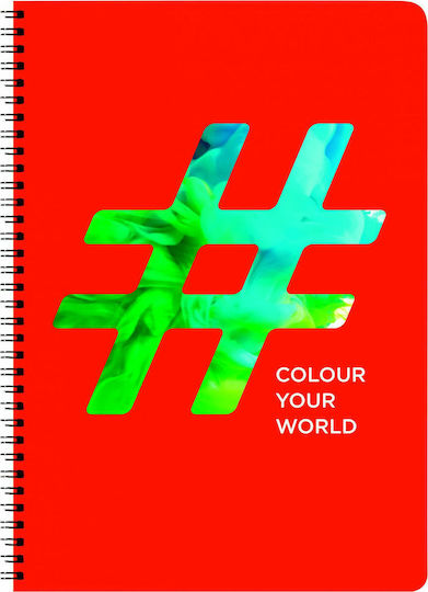 AG Trees Spiral Notebook Ruled B5 90 Sheets 3 Subjects Colour Your World Red 1pcs