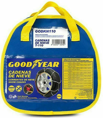 Goodyear T-110 Anti Skid Chains with 9mm Thickness for Passenger Car 2pcs