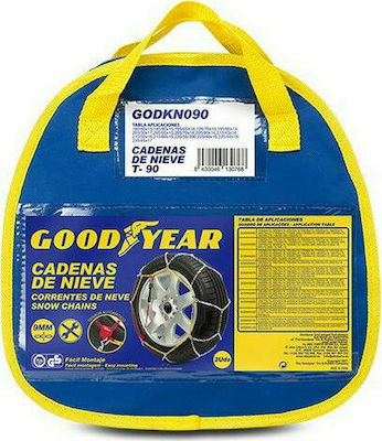 Goodyear T-90 Anti Skid Chains with 9mm Thickness for Passenger Car 2pcs