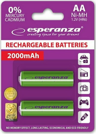 Esperanza Eza103r Rechargeable Battery AA Ni-MH 2000mAh 1.2V 2pcs