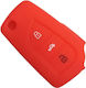 Silicone Car Key Cover Case with 3 Buttons for Toyota Orange