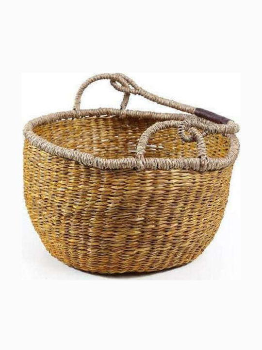 Wicker Decorative Basket Terra Κίτρινο 20x20x14εκ. Soulworks
