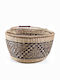 Soulworks Herbal Decorative Basket Wicker with Handles Black-Natural 40x40x22cm