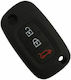 Silicone Car Key Cover Case with 3 Buttons for Renault Black
