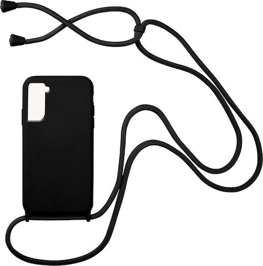 Sonique Carryhang Back Cover Silicone 0.5mm with Strap Black (Galaxy S21)